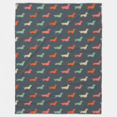 ダクシュントシルエットウィーナードッグラバーズ フリースブランケット (正面)