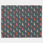 ダクシュントシルエットウィーナードッグラバーズ フリースブランケット (正面(横))