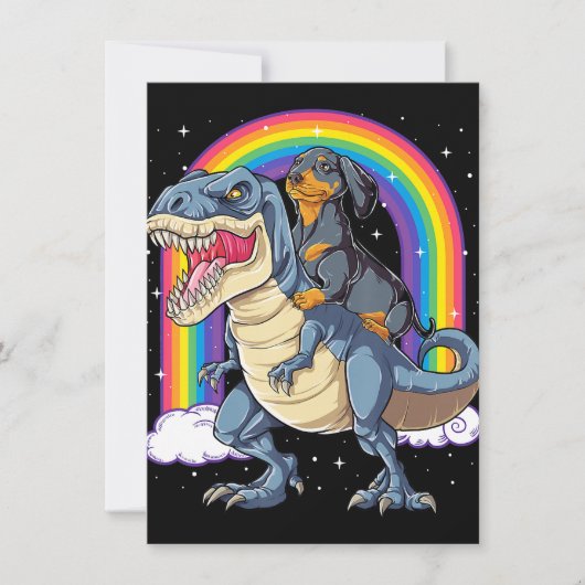 ダクシュント乗馬恐竜Tレックス贈り物少年私 招待状 (正面)