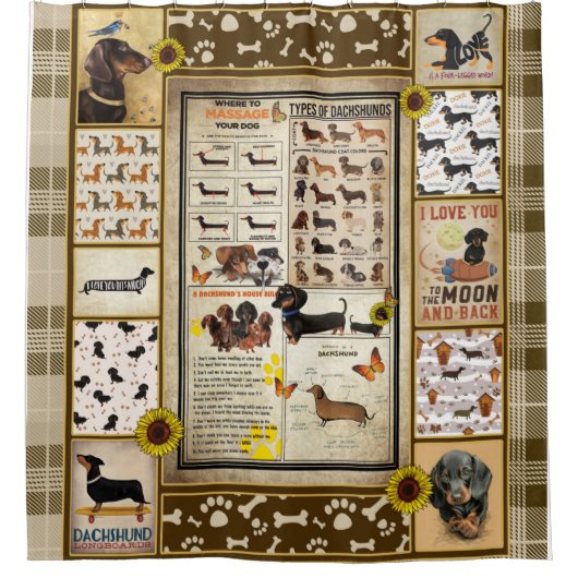 ダクシュント愛犬家 シャワーカーテン (正面)