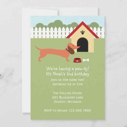 ダクシュント誕生日パーティー 招待状 (正面)