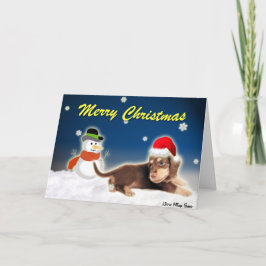ダクシュント雪だるまクリスマスカード シーズンカード