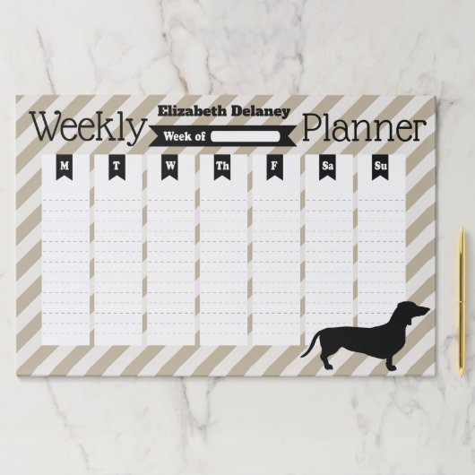 ダクシュント&ストライプスウィーパーソナライズされたクリープランナー ペーパーパッド (インサイチュ)