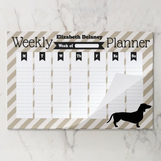 ダクシュント&ストライプスウィーパーソナライズされたクリープランナー ペーパーパッド (折り畳み)