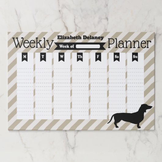 ダクシュント&ストライプスウィーパーソナライズされたクリープランナー ペーパーパッド (正面)