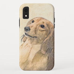 ダクシュント(長毛)絵画の – オリジナル犬芸術 iPhone XRケース