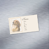 ダクシュント（長髪）絵画のオリジナル·ドッグ·アート マグネット名刺 (インサイチュ)