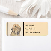 ダクシュント（長髪）絵画のオリジナル·ドッグ·アート ラベル (インサイチュ)