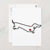 ダクスフントハート ポストカード (正面/裏面)