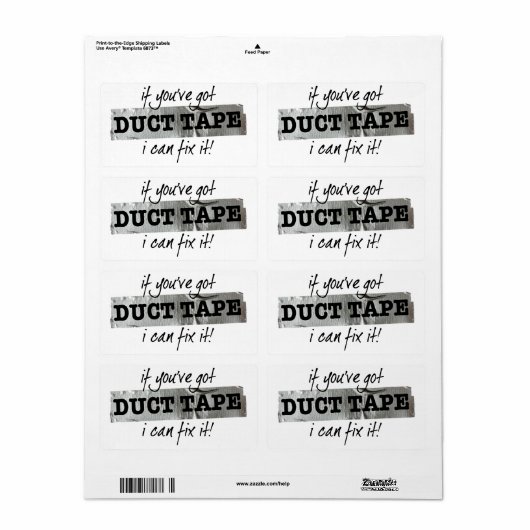 ダクトテープでItユーモアを修正 ラベル (フルシート)