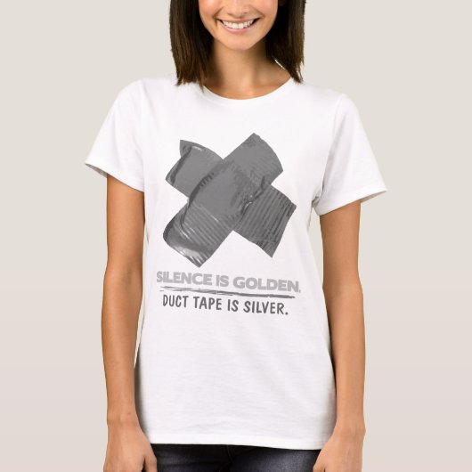 ダクトテープ – 沈黙は黄金ダクトテープは銀 Tシャツ (正面)
