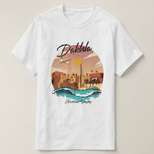 ダクラ モロッコ サーフィン Tシャツ (デザイン正面)