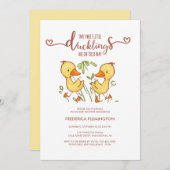 ダクリングツインズベビーシャワー 招待状 (正面/裏面)