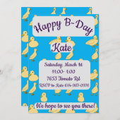 ダクリングハッピーバースデー 招待状 (正面/裏面)