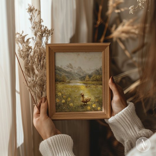 ダクリングマウンテンメドウランドスケープヴィンテージ自然 ポスター