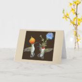 ダグとチェリル水平グリーティングカード カード (黄色い花)