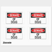 ダグのステッカーに注意 長方形シール (シート)