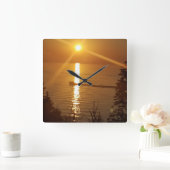 ダグのボート スクエア壁時計 (ホーム)