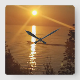 ダグのボート スクエア壁時計