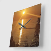 ダグのボート スクエア壁時計 (傾斜)