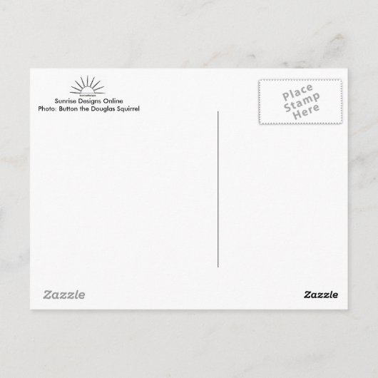 ダグラスのリスの郵便はがきにボタンをかけて下さい ポストカード (裏面)