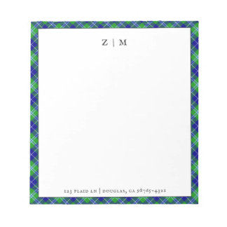 ダグラスクランタータンチェック格子模様 ノートパッド