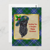 ダグラスクランバッジ&タータンチェッククリスマスポストカード ポストカード (正面/裏面)