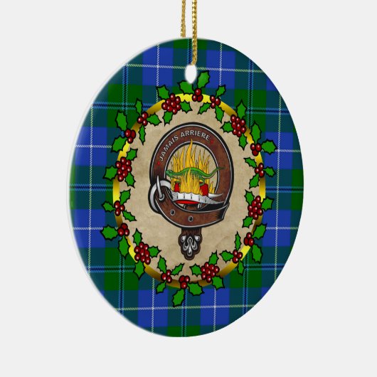 ダグラスクランバッジ&タータンチェックパーソナライズされたクリスマス セラミックオーナメント (右)