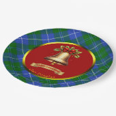 ダグラスタータンチェックパーソナライズされたクリスマス ペーパープレート (アングル)