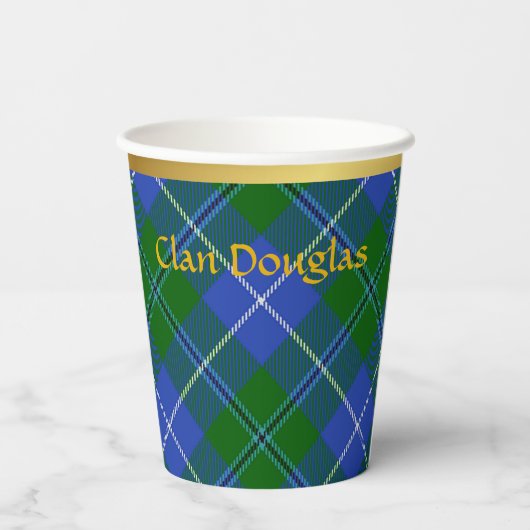 ダグラスパーソナライズされたタータンチェッククリスマス 紙コップ (裏面)