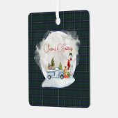 ダグラスモダンオリジナルスコットランドタータンチェック メタルオーナメント (正面左)