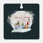 ダグラスモダンオリジナルスコットランドタータンチェック メタルオーナメント (正面)