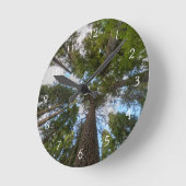 ダグラスモミの木の天蓋 ラウンド壁時計 (傾斜)
