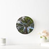 ダグラスモミの木の天蓋 ラウンド壁時計 (ホーム)