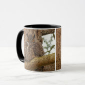 ダグラス素晴らしモミの角のフクロウラプター マグカップ (正面左)