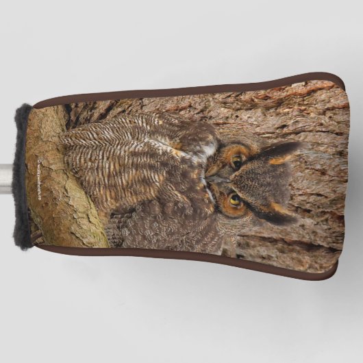 ダグラス素晴らしモミの角のフクロウ ゴルフヘッドカバー (正面)