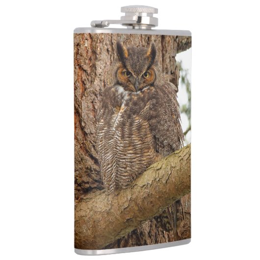 ダグラス素晴らしモミの角のフクロウ フラスク (右)