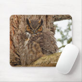ダグラス素晴らしモミの角のフクロウ マウスパッド (マウス)