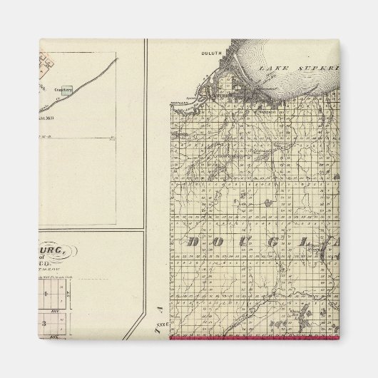 ダグラス郡とバーネット郡の地図 マグネット (正面)