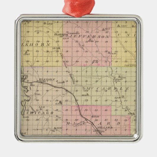 ダグラス郡、ネブラスカ メタルオーナメント (正面)
