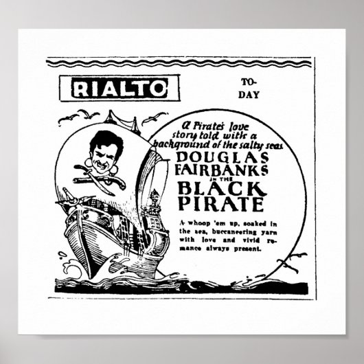 ダグラス・フェアバンクス・ザ・ブラック・パイレーツヴィンテージの映画 ポスター (正面)