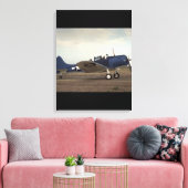 ダグラス、SBD Dauntless、_クラシックAviation キャンバスプリント (インサイチュ (リビング))