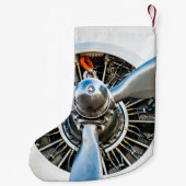 ダグラスDC-3航空機。プロペラ スモールクリスマスストッキング (裏面)