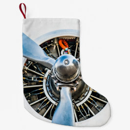 ダグラスDC-3航空機。プロペラ スモールクリスマスストッキング