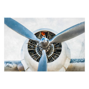 ダグラスDC-3航空機。プロペラ フォトプリント           