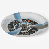 ダグラスDC-3航空機。プロペラ ペーパープレート (アングル)