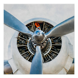 ダグラスDC-3航空機。プロペラ ポスター