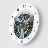 ダグラスDC-3航空機。プロペラ ラージ壁時計 (傾斜)