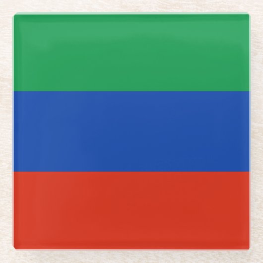 ダゲスタン国旗 ガラスコースター (正面)