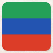 ダゲスタン国旗 スクエアペーパーコースター (正面)
